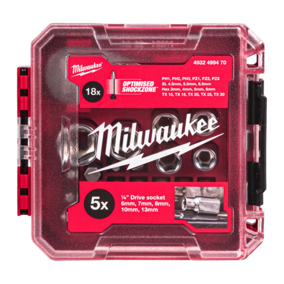 Milwaukee 1/4" kompakti räikkäsarja 25-osainen