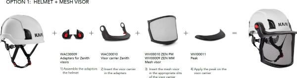 KASK Zenith FF visor carrier yläkehys kokokasvosuo